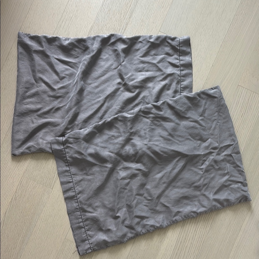 West Elm tencel standard queen pillowcases x2